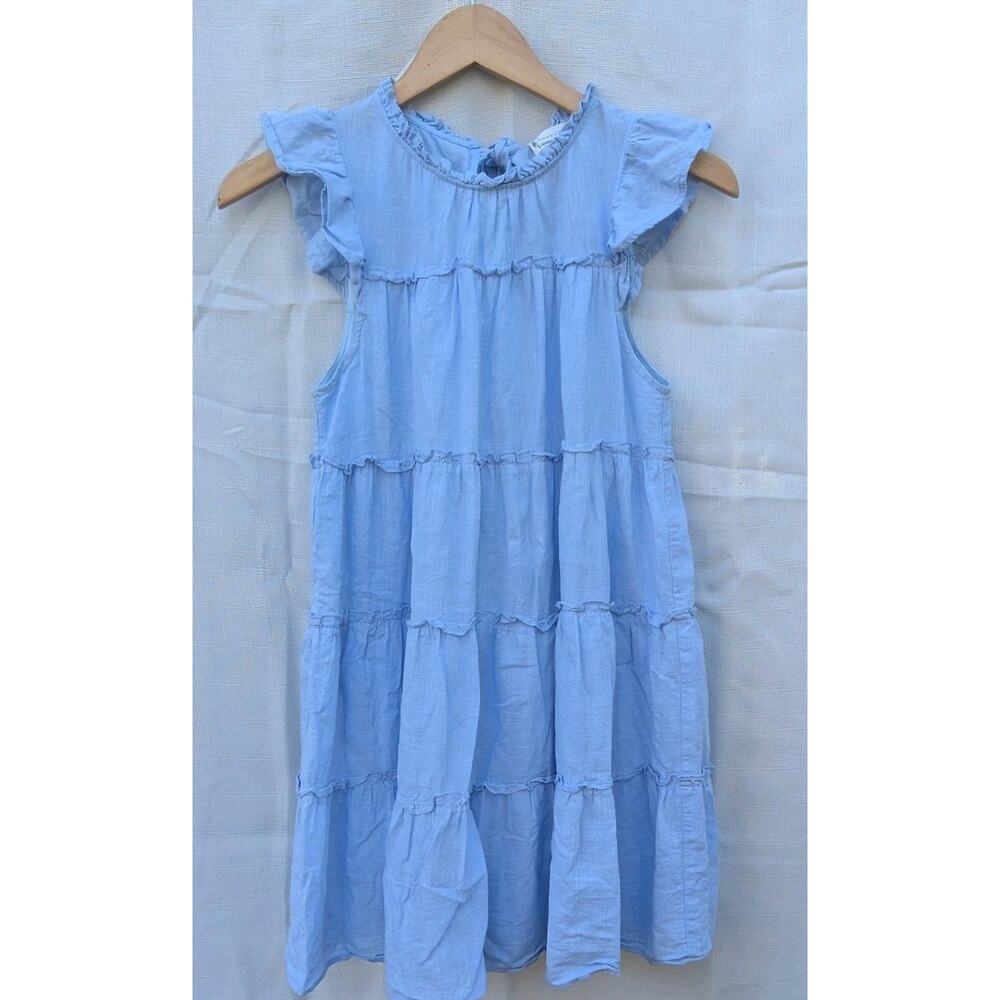 Love Riche Light Blue Ruffle Tiered Mini Dress